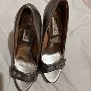 Badgley Mischka Metallic Silver Heels